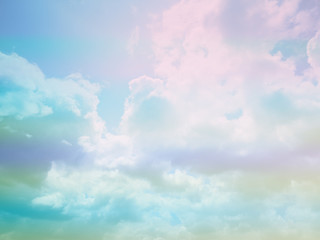 Beautiful sky and clouds in soft pastel color.Soft cloud in the sky background colorful pastel tone.