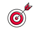 Target, arrow in bull's eye