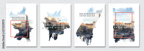 Fotografía Vector paint brush clipping masks for flyer, presentation, brochure, banner, poster design