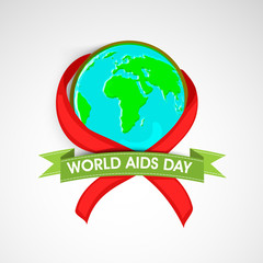 Poster - World Aids Day concept with awareness ribbon.