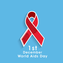 Poster - Concept of World Aids Day with awareness ribbon.