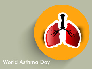 Sticker - World Asthma Day Concept.