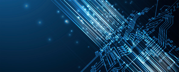 Aufkleber - abstract futuristic circuit computer internet technology board business dark background