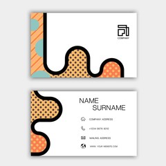 Minimal business card design. With inspiration from abstract. Colorful on gray background illustration. 