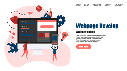 Webpage Template. Creative webpage development and web design concept	