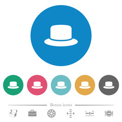 Poster - Silk hat flat round icons