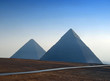Panorama view of the the pyramids at Giza, Cairo, Egypt