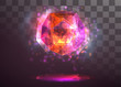 © coffeemill - vector crystal. power and energy of the elements. blue, violet, neon glow.