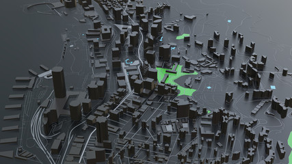 3d futuristic city architecture