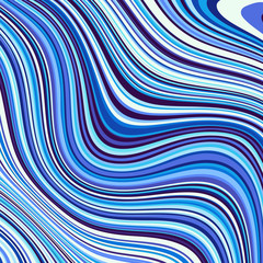 Fototapete - Blue vector pattern. Curved wavy psychedelic irregular lines. Pattern based on fractal image.