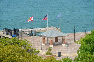 Aerial view of Mallory Square, Kew West, Florida, USA.