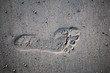 Single textured footprint in sand