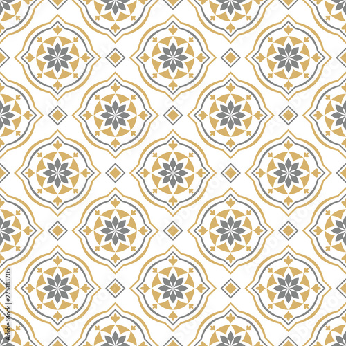 Vector Seamless Pattern. Ornament in Moroccan style on a white background.
