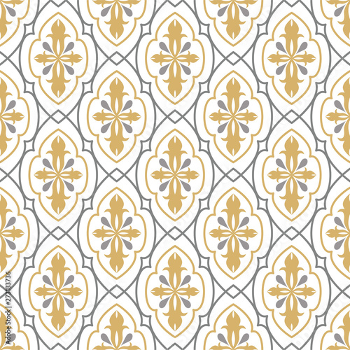 Vector Seamless Pattern. Ornament in Moroccan style on a white background.