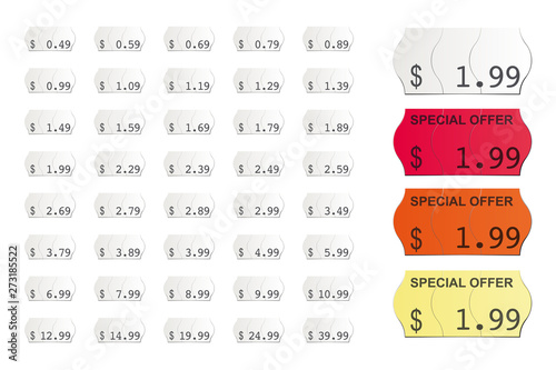 Fotografía adhesive american vector price tags isolated on white background icluding specia