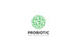 probiotic logo and icon vector illustration design template