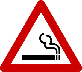 Sticker - Warning sign with smoking