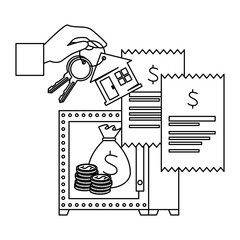 Sticker - safe box with bitcoin symbol vector illustrator