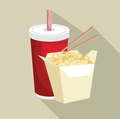 Wall Mural - chinese food noodles icon vector illustrator