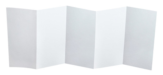 Sticker - Folded long sheet of white paper, isolated on white background