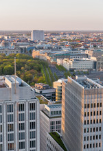 Berlin Evening Aerial Cityscape, Germany.
