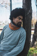 © expressiovisual - Portrait of black man with afro hair and with vintage style clothes