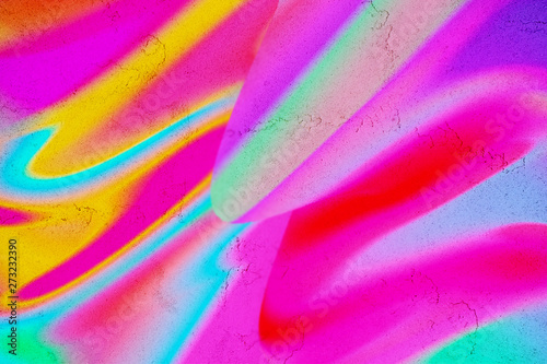 Abstract Neon Colorful Fluid Art On Concrete Background