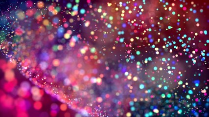 Wall Mural - multicolored particles like confetti or spangles float in a viscous liquid and glitter in the light with depth of field. 3d abstract animation of particles in 4k. luma matte as the alpha channel. 37