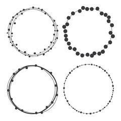 Wall Mural - Hand Drawn Set of Delicate Frames. Round Frames with Dots.