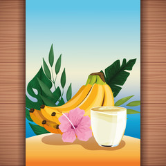 Wall Mural - Summer tropical refreshment fruit juice