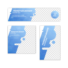 Wall Mural - Blue abstract business promotion banner ad set in different size collection