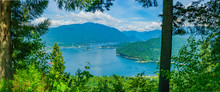 Panoramic View Of Burrard Inlet From Burnaby Mountain Park T On A Sunny Spring Day