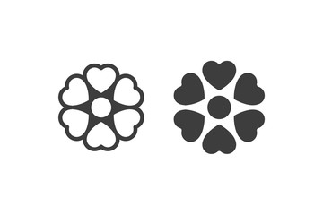 Poster - flowers icon vector lines and filled on white background.