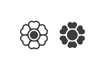 Poster - flowers icon vector lines and filled on white background.