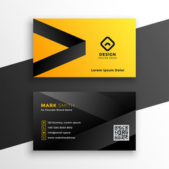 yellow and black modern business card design