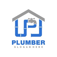 Wall Mural - plumbing service logo illustration