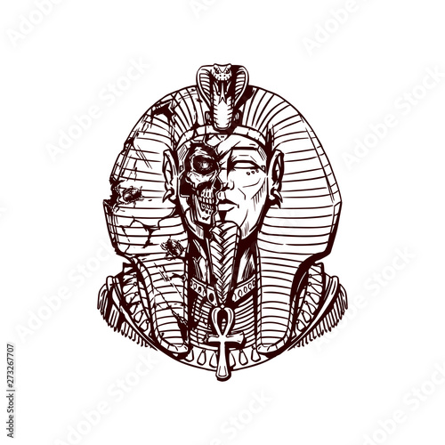 Cuadros en Lienzo Egyptian pharaoh in a destroyed sarcophagus