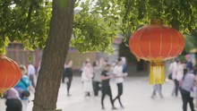 Lanterns On The Street Of Beijing By Day