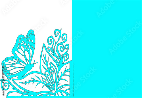 Butterfly Pattern For Card Wedding Tamplate Butterfly Cut Butterfly Pattern Cricut Design Vector Wedding Card Butterfly On Flower 5x7 Invitation Wedding Template Svg Stock Vector Adobe Stock