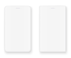 Poster - White smart phone mockup, front view. 3D phone template for inserting text, business presentations.