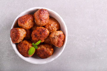 Beef meatballs in a bowl