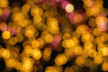 Wall Mural - Abstract blurred and bokeh of reflection lighting of led light bubs on black background.