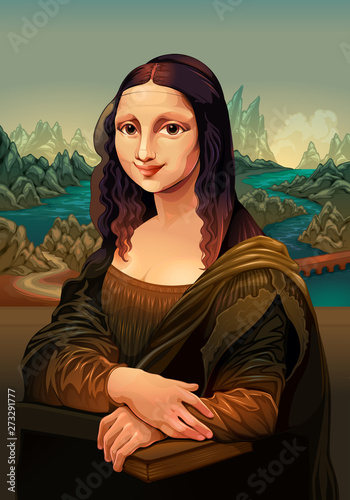 Cuadros en Lienzo Interpretation of Mona Lisa, painting by Leonardo da Vinci