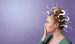 © ra2 studio - Head with white question marks, and copy space