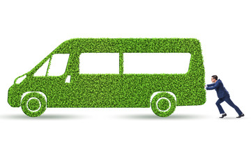 Wall Mural - Businessman with green ecological vehicle