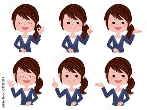 スーツ姿の女性セット 案内 説明 Wall Mural Wallpaper Murals Alysantwanet