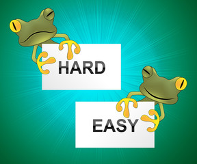 Canvas Print - Hard Vs Easy Words Represent Tough Choice Versus Difficult Problem - 3d Illustration