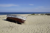 Fototapeta  - The beach at the mouth of the river Kamchia before crowds of vacationers, Bulgaria.