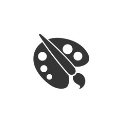 Poster - Painter palette and Paint brush icon symbol vector . paint brush logo designs Illustration