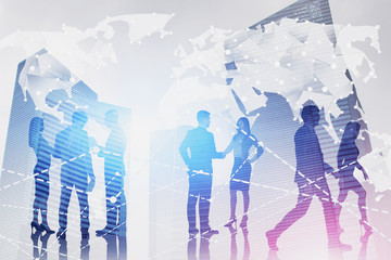Poster - Business people in city, international company